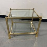 Vintage two-tier glass coffee table