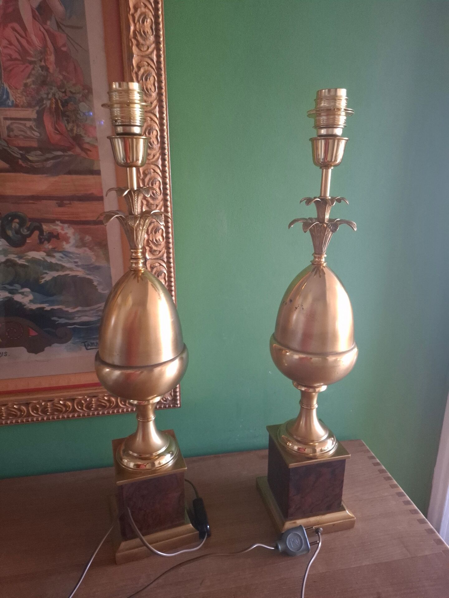 Lampe ananas Hollywood regency