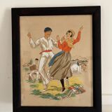 Lithography of the Basque country by E Maudy