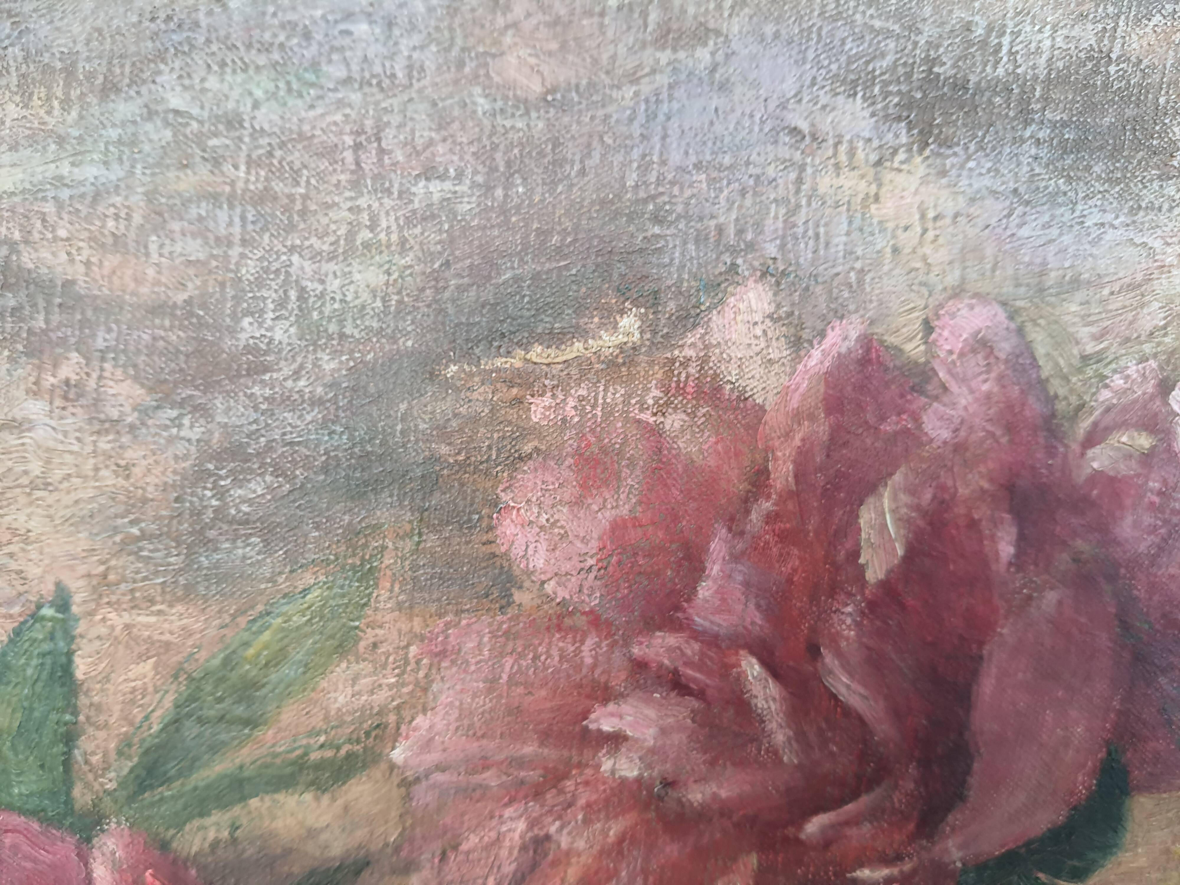 Ancient peonies painting
