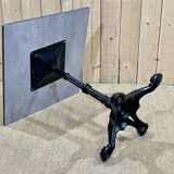 Modern bistro table, cast iron base, laminated top