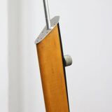 Mid-century italian aluminum & wood floor lamp with reflector