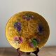 Round barbotine dish with fruit decoration Sarreguemines