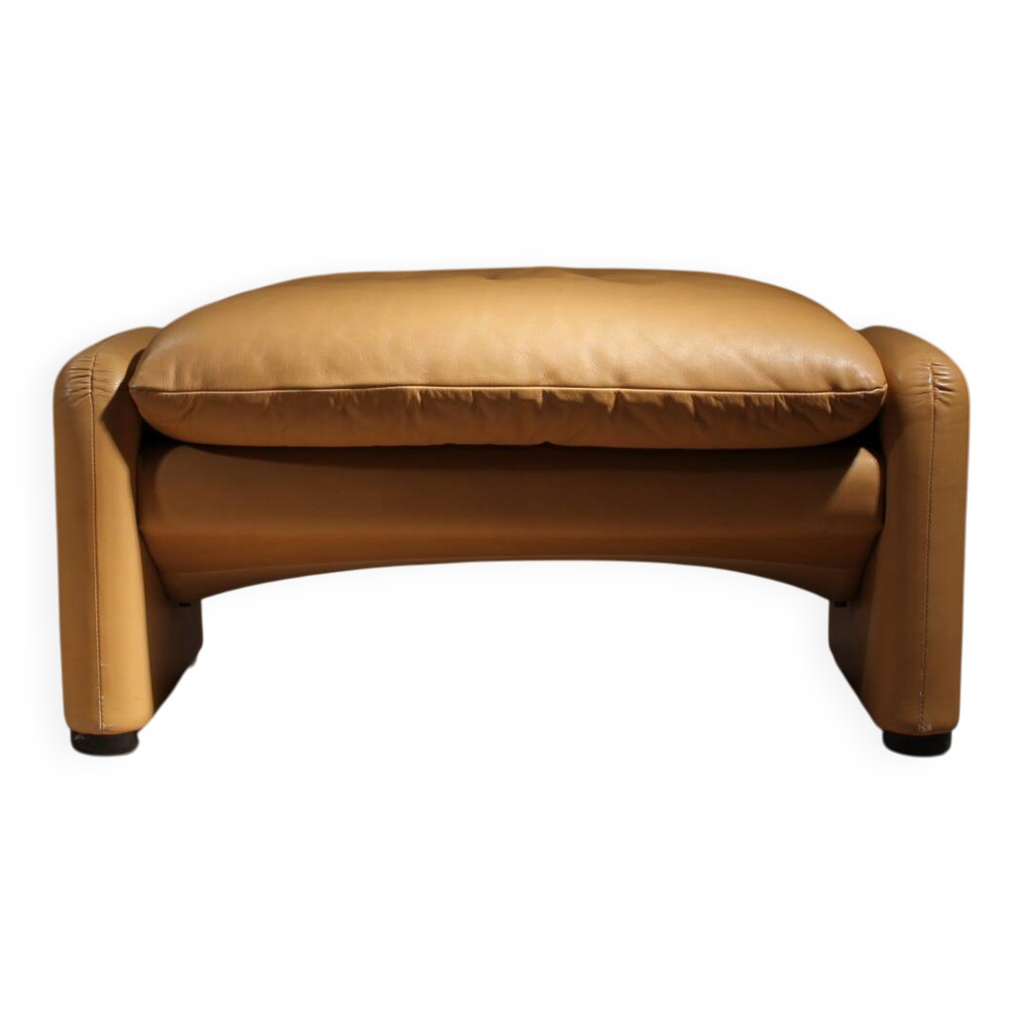 Leather Ottoman ‚Maralunga‘ by Vico Magistretti for Cassina | Italy 1973