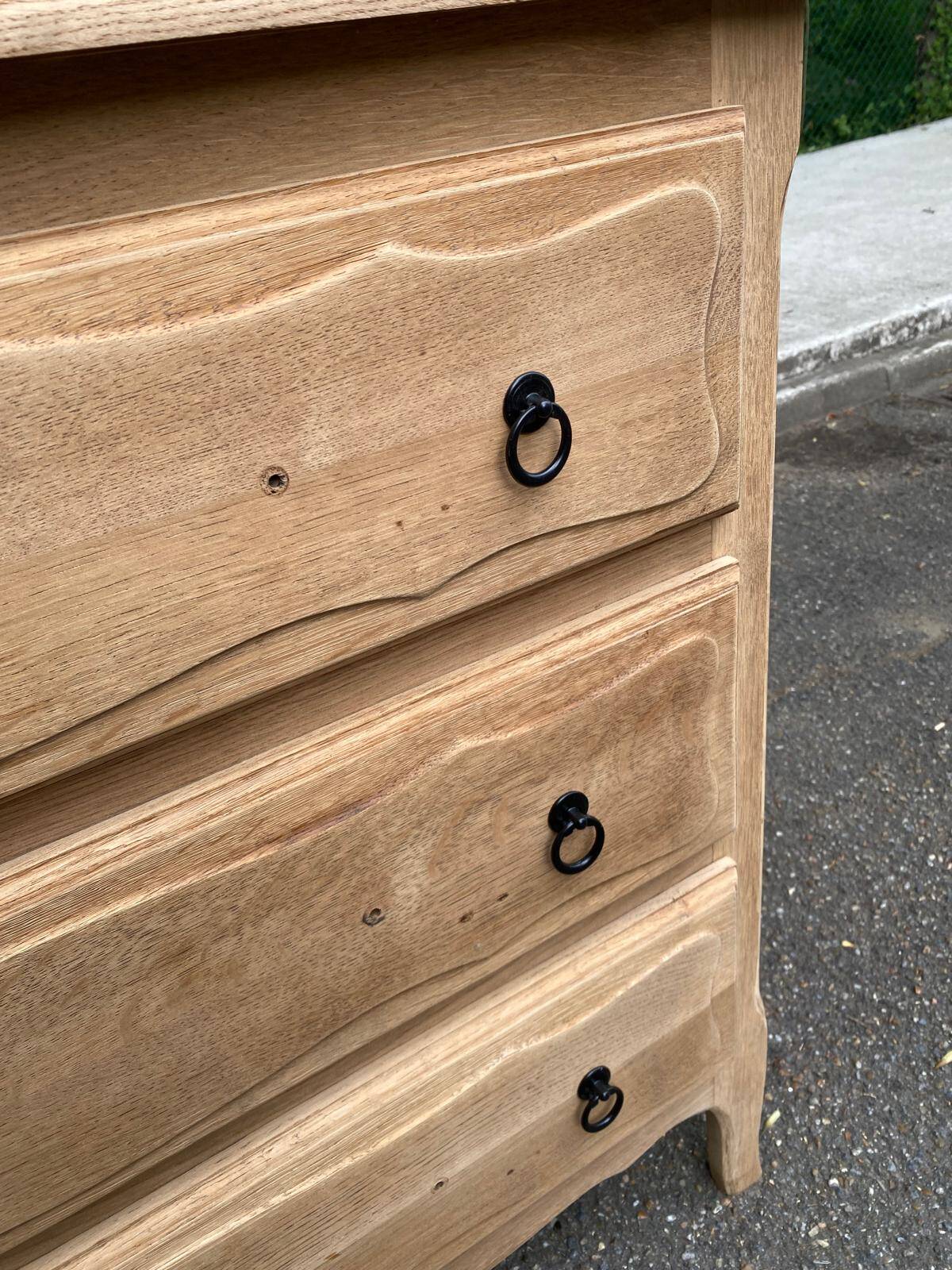 Vintage Bibus Louis XV commode renovated in oak from the 1950s.