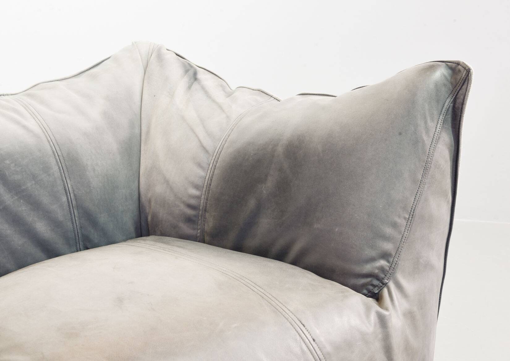 Mario Bellini 2-Seat Le Bambole Sofa for C&B Italia in Leather & Fabric 70s