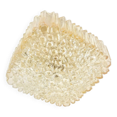 Lustre en verre ambre du milieu du siècle par Helena Tynell pour Limburg, Allemagne, années 1970.