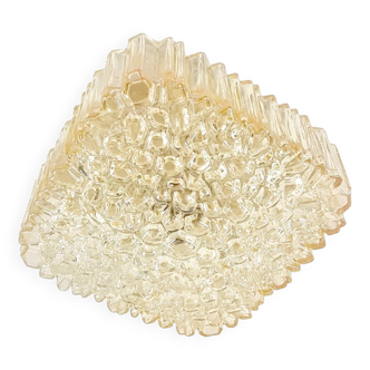 Plafonnier en verre ambré du milieu du siècle par Helena Tynell pour Limburg, Allemagne, années 1970