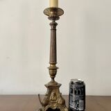Lamp pique candle bronze silver nineteenth century