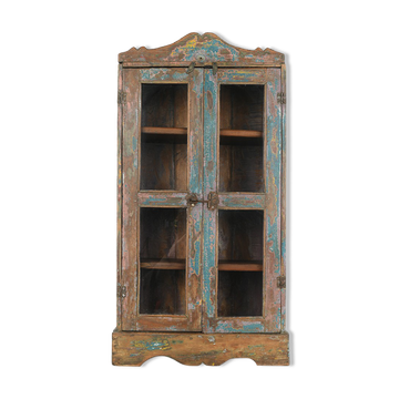 Vitrine en bois patiné