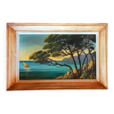 Oil on panel Côte d Azur