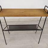 Vintage metal wood magazine rack