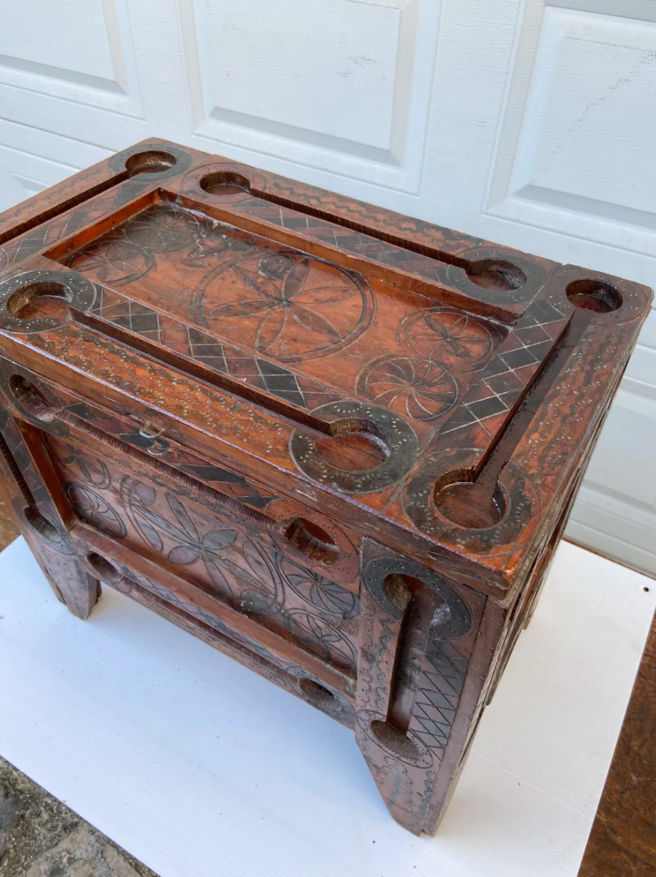 Set of Moroccan cedar wood chests