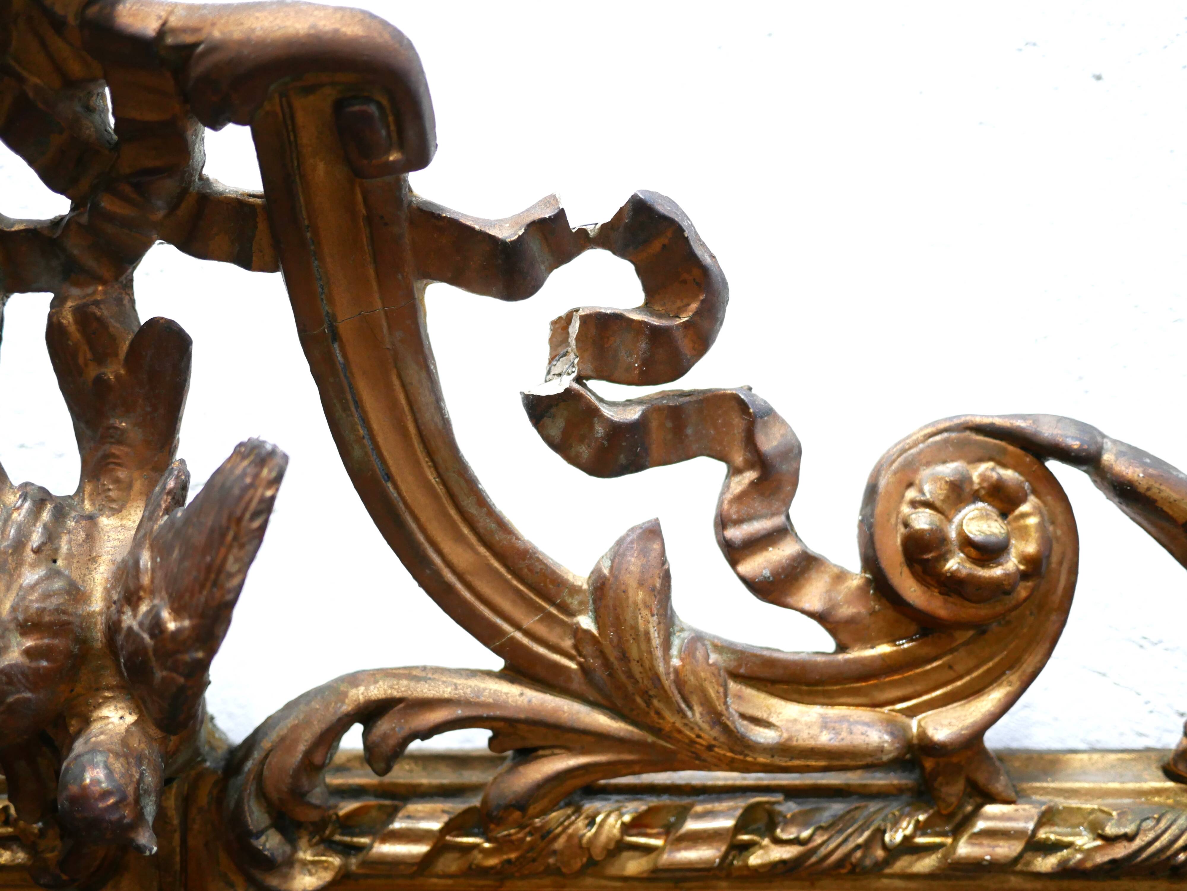 Old Napoleon III louis XV style mirror with parecloses 162cm x 90cm