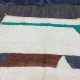 Traditional handmade pure wool beni ourain rug, size 2/3 m.