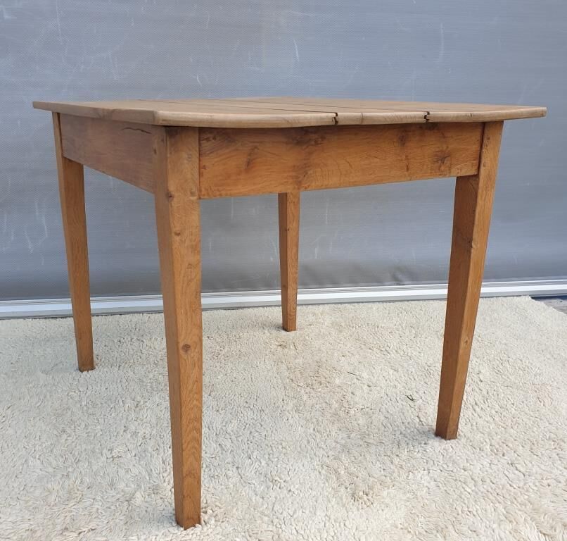 Office table campaign XIXth solid oak
