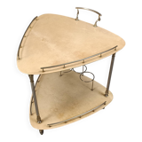 Italian Lacquered Goatskin / Parchment Serving Bar Cart by Aldo Tura, 1960s