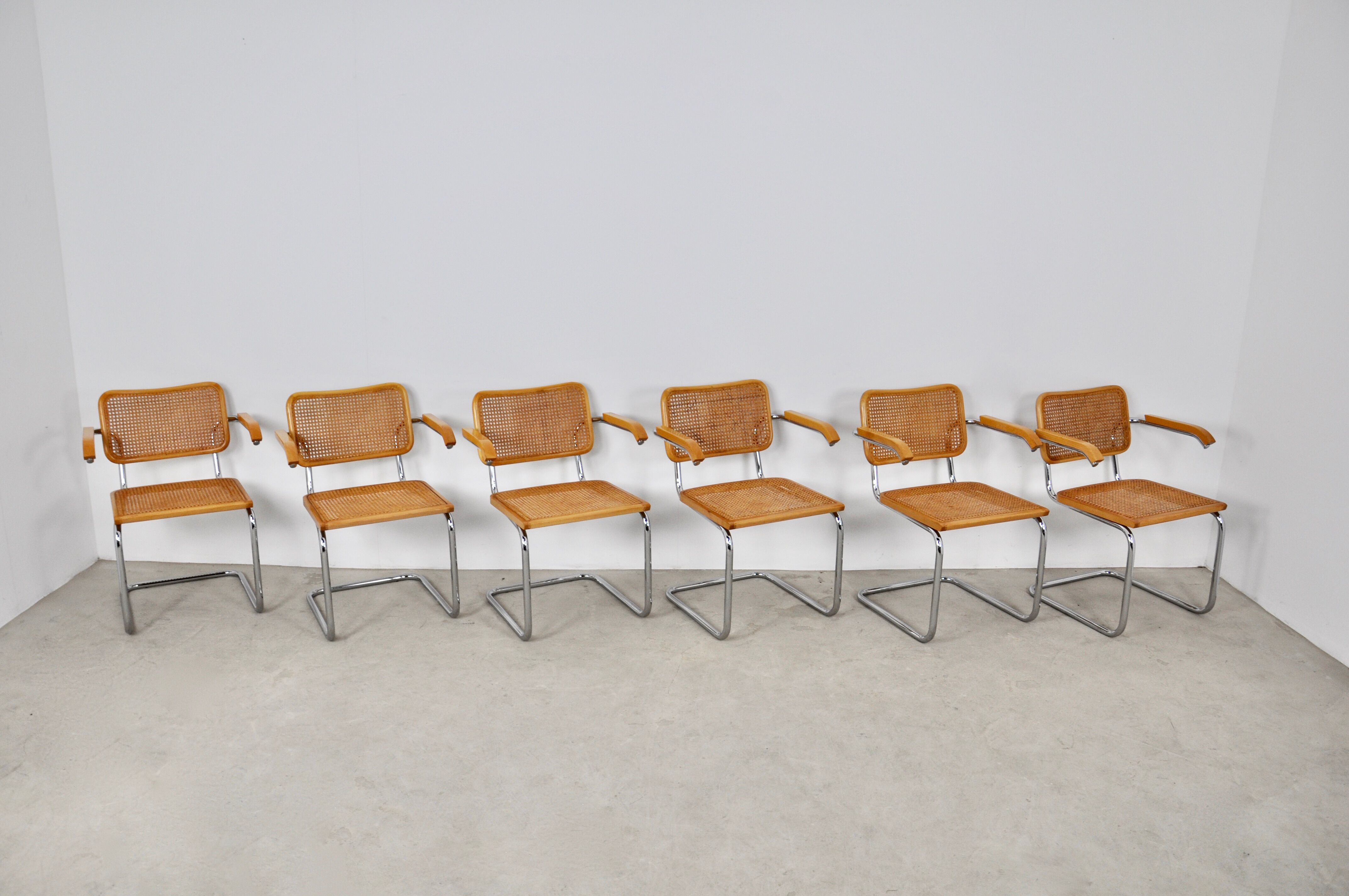 Set of 6 armchairs B64 by Marcel Breuer