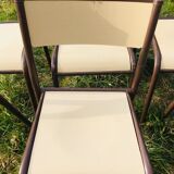 Set of 10 school chairs years '70 white