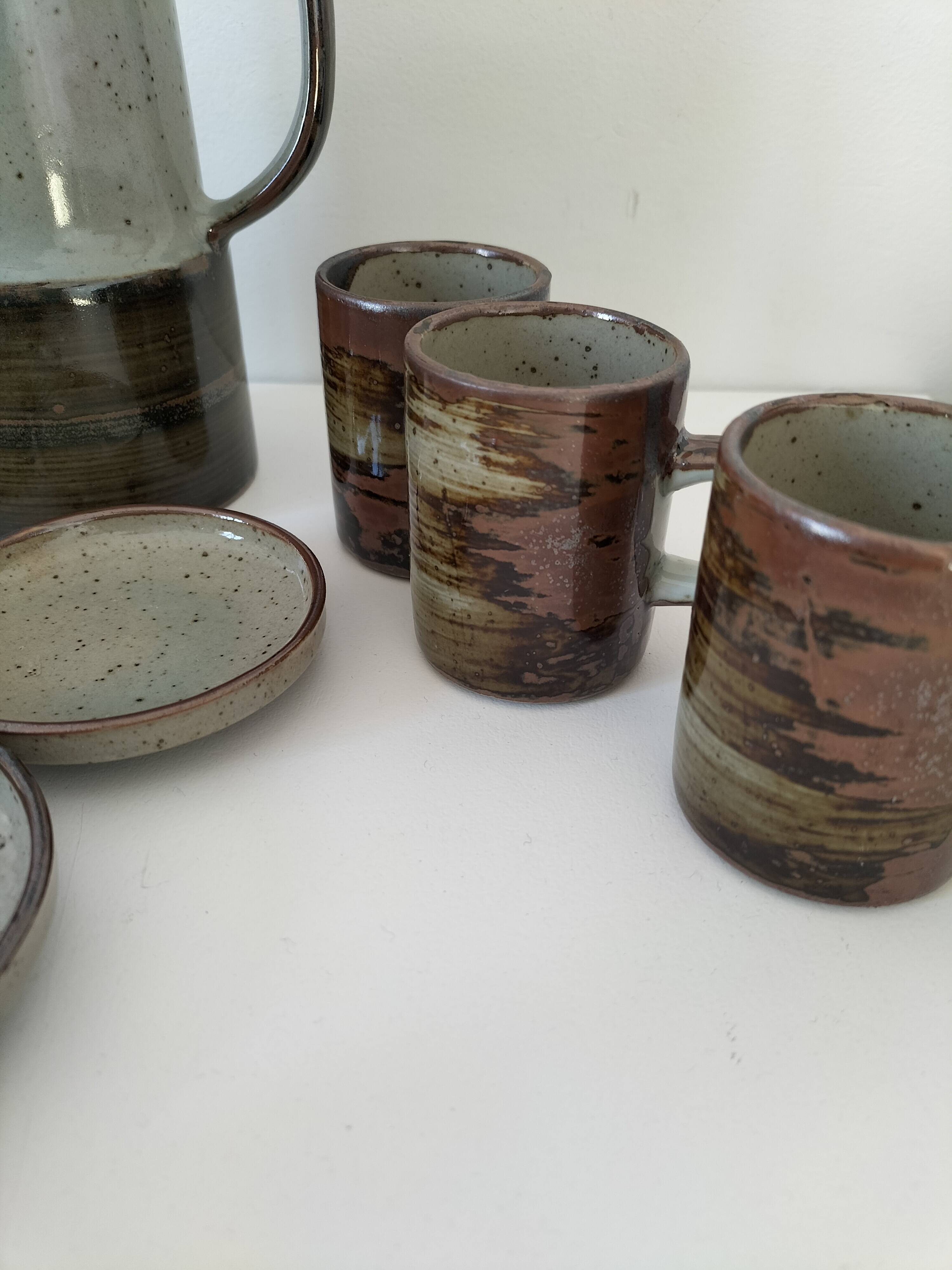Vintage “Grès Paysan” glazed stoneware set