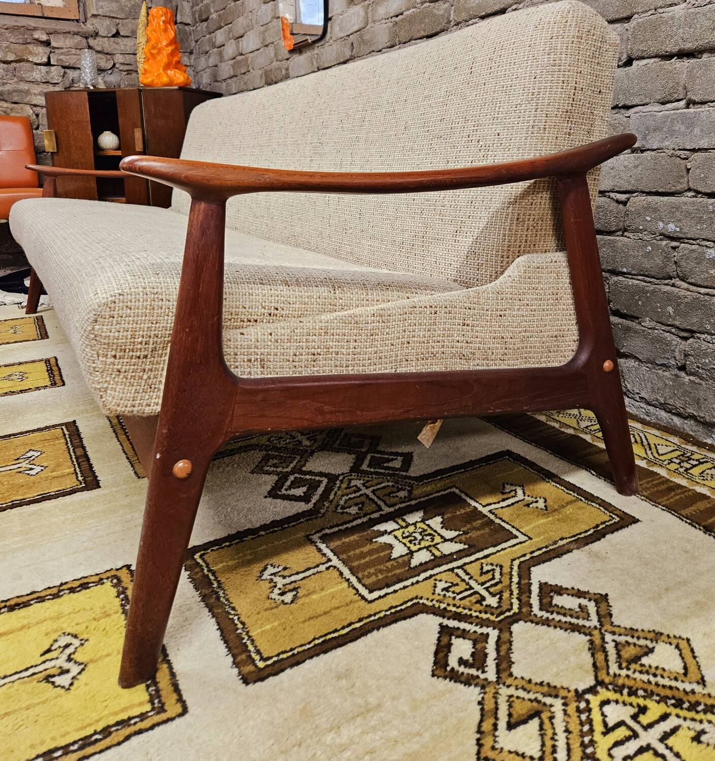 Danish teak Scandinavian sofa armchair set 1960