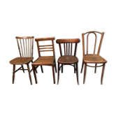 4 vintage mismatched bistro chairs