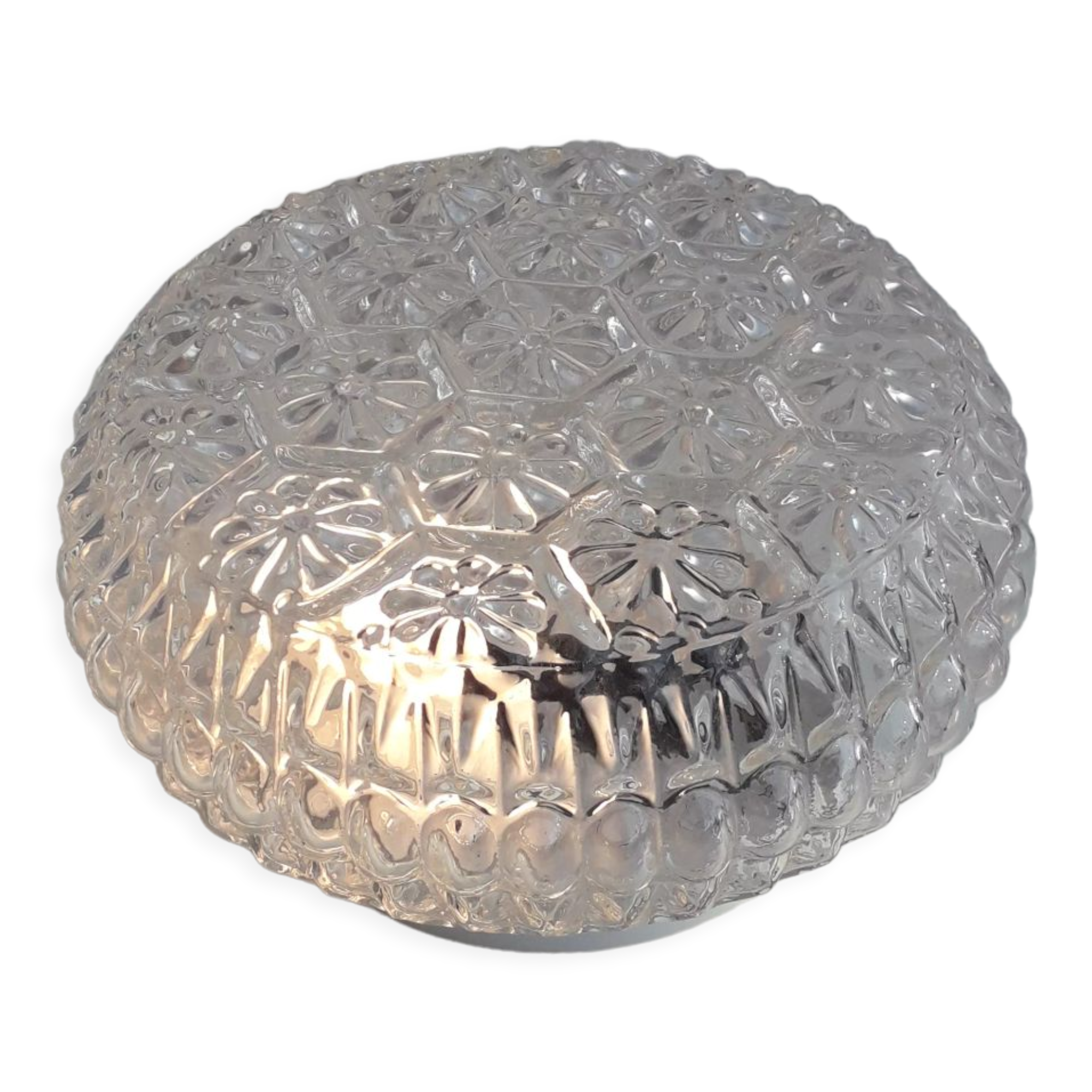 Vintage ceiling lamp glass molded