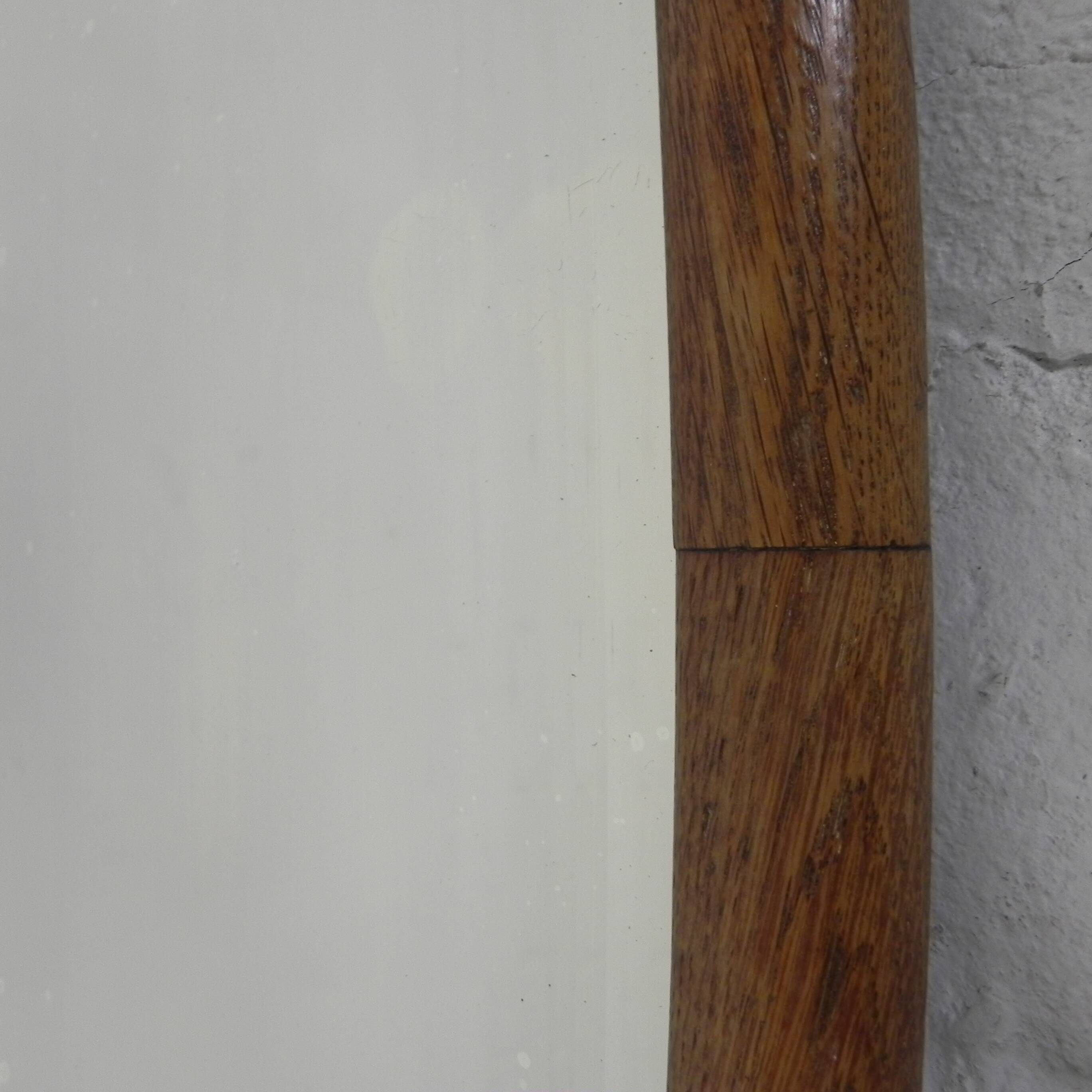 Oval gold mirror with faceted edge, 1950s