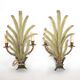 Pair of Maison Baguès wall lights with faux bamboo bronze and metal arms.