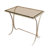 Bout de canapé table basse fer forgé et verre