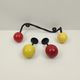 Vintage hook 2 hooks and 2 individual hooks in black metal and tricolor wood