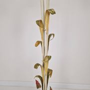 Italian Floor Lamp with Metal Stems, Leaf Details and Murano Glass Flowers