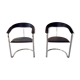 Pair of Bauhaus armchairs in leather and chrome, 70/80s