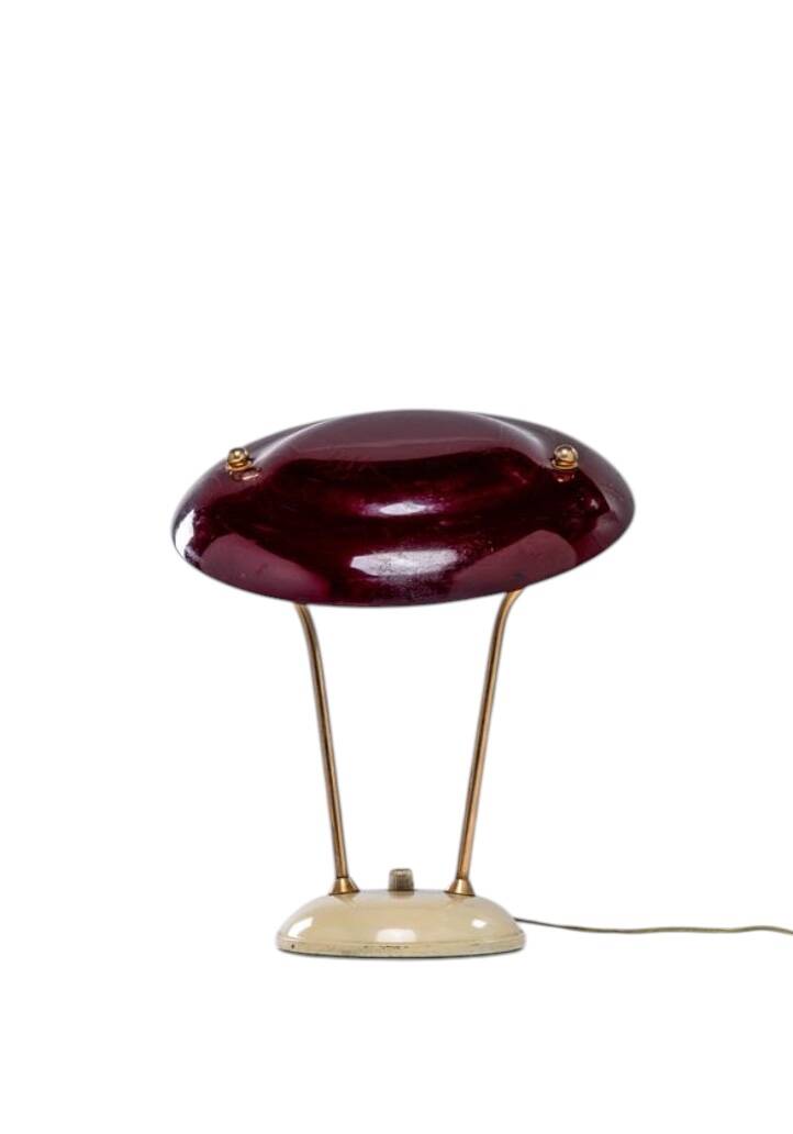 Mid-century brass table / desk lamp, France ca. 1950