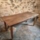 Table de ferme française ancienne en chêne avec deux tiroirs — XIXe siècle