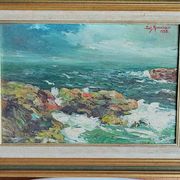 Painting signed Mannessier 1958 - seascape