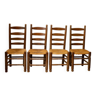 Ensemble de 4 chaises brutalistes