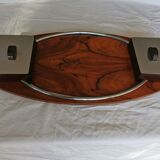 Art Deco tray in solid walnut and ebony