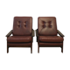 Brown vintage armchairs, 1960s