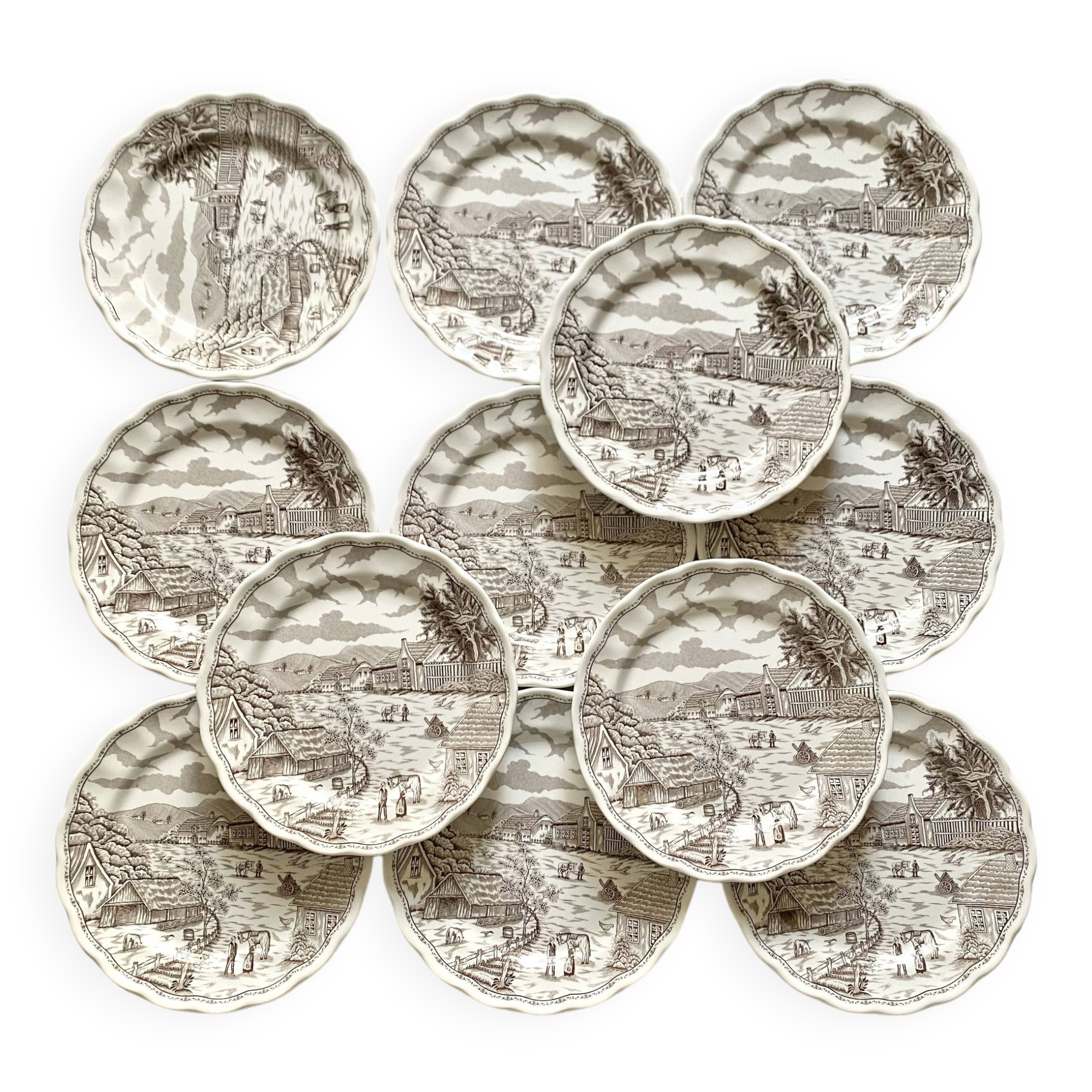 Swiss landscape Italy 25-piece dinner and soup plates