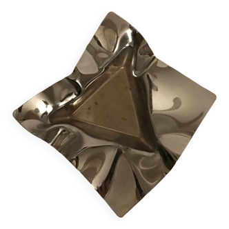 80s chrome metal ashtray