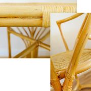 Bamboo Bistro Set / Table and Chairs Dining Set / Outdoor Cane Wicker, Mid Century Patio Furniture