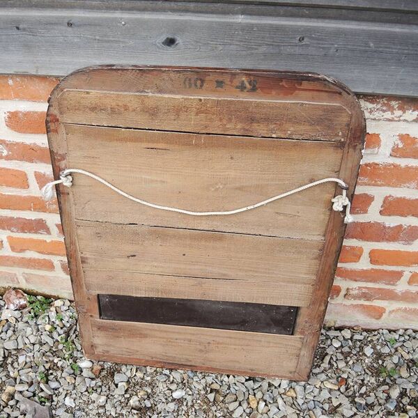 Ancien Miroir Louis Philippe avec Cadre en Faux Macassar