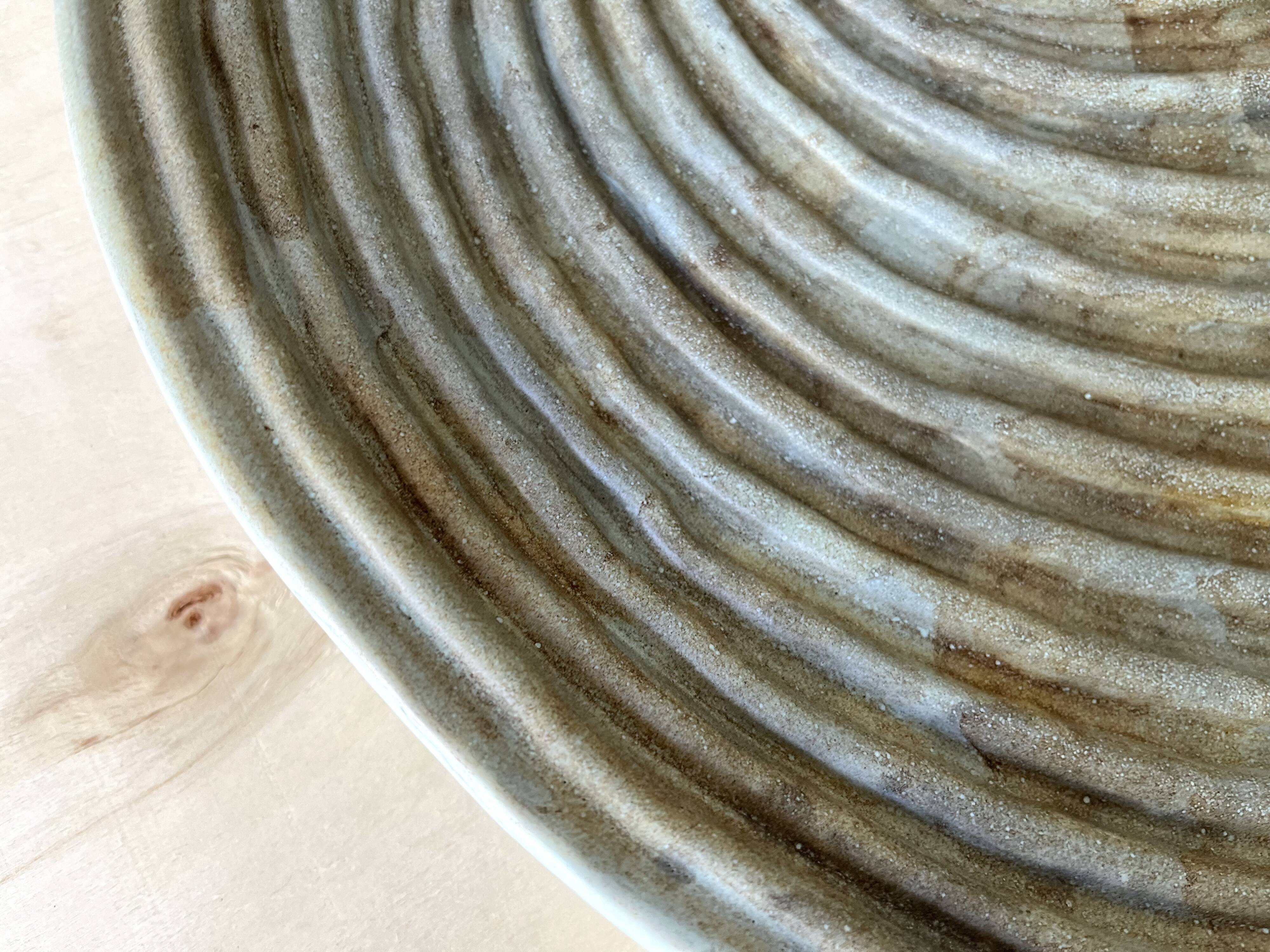 Large ceramic shell dish by Dominique Guillot for Vallauris 1960, giant oyster dish