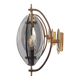 Smoked Glass and Brass Applique / Wall Light by Gino Paroldo