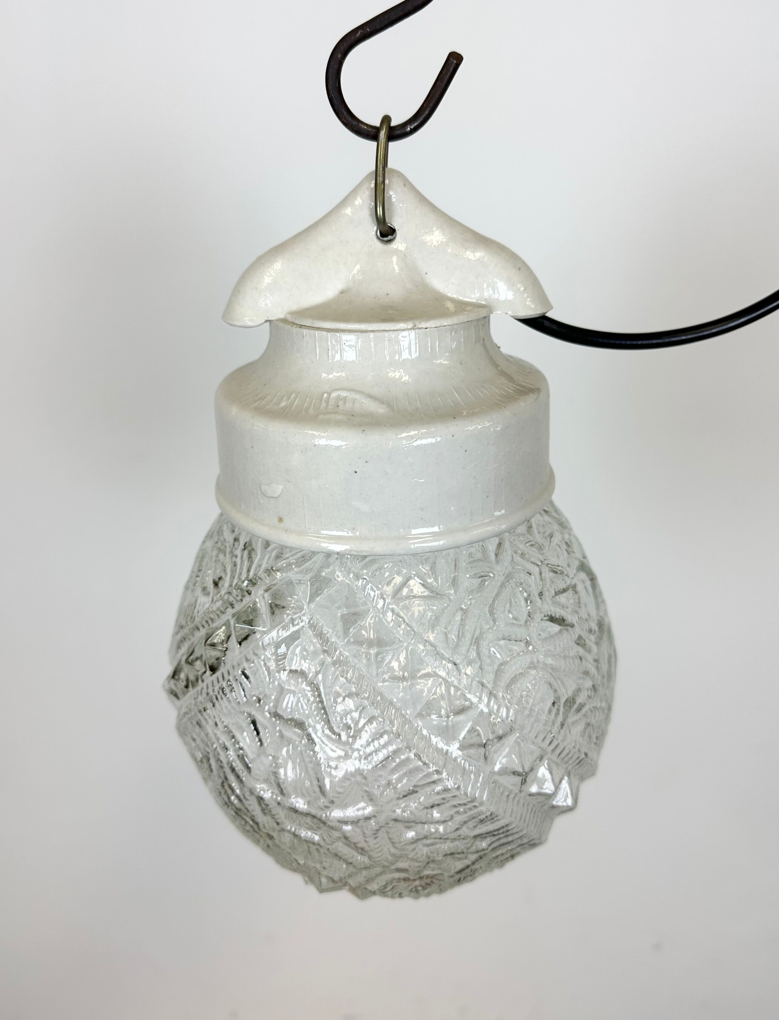Vintage White Porcelain Pendant Light, 1970s