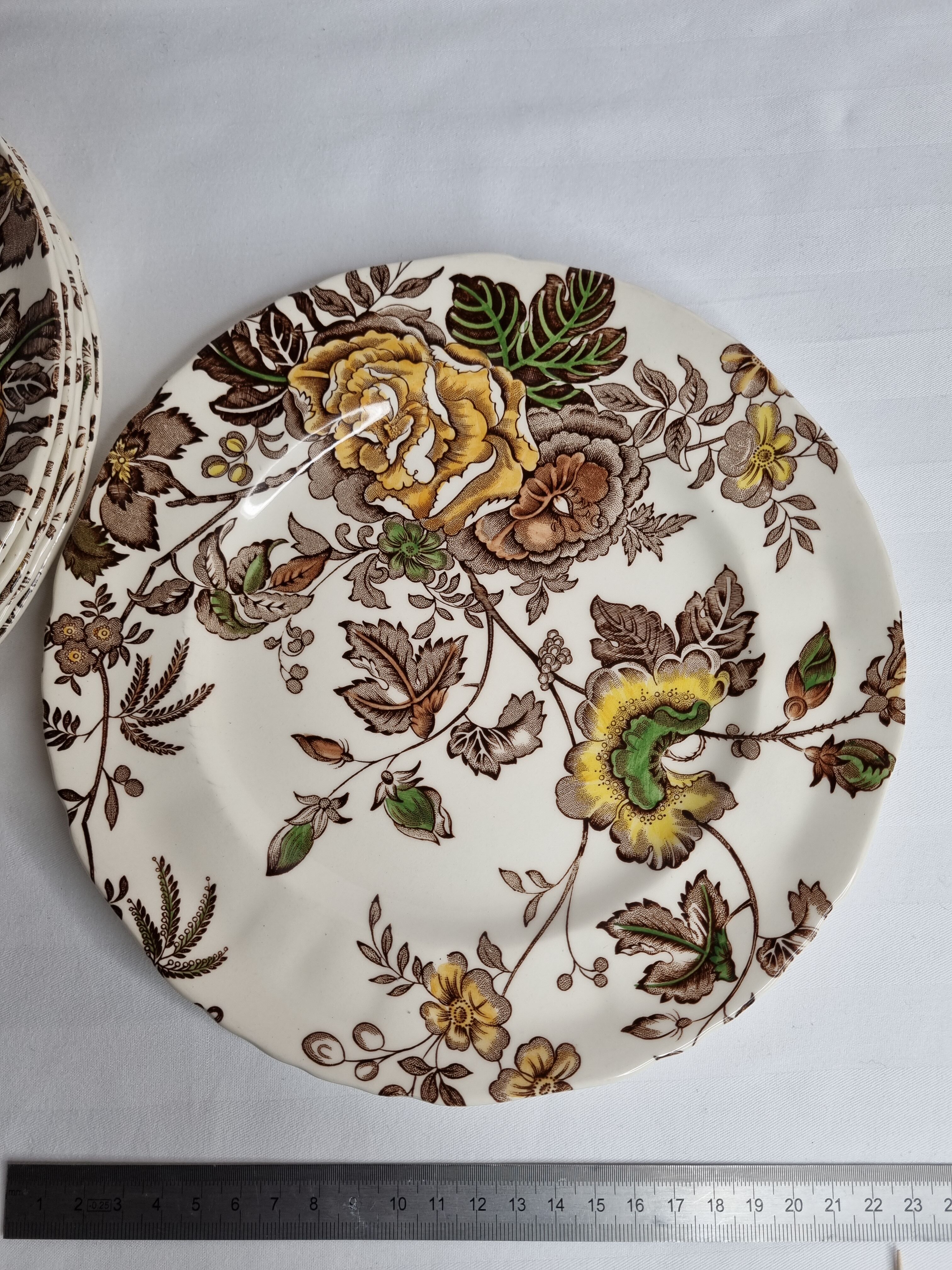 Set of 6 flat plates Mason's (England) chantilly model, 22.5 cm