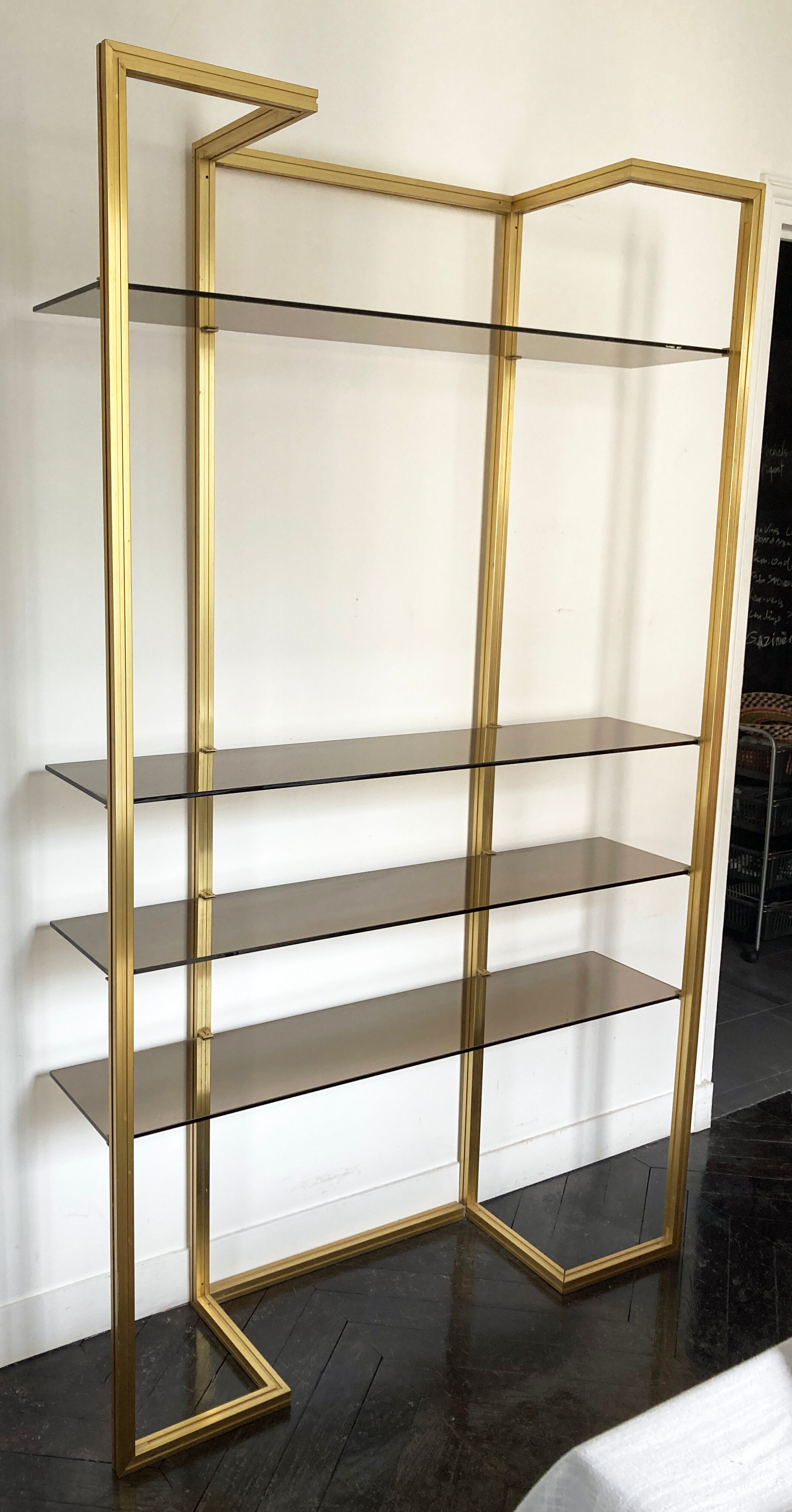 1970s brass shelf