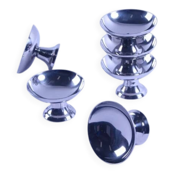 Set of 6 vintage stainless steel ice cream bowls