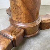 Empire walnut and marble pedestal table, late 19th century